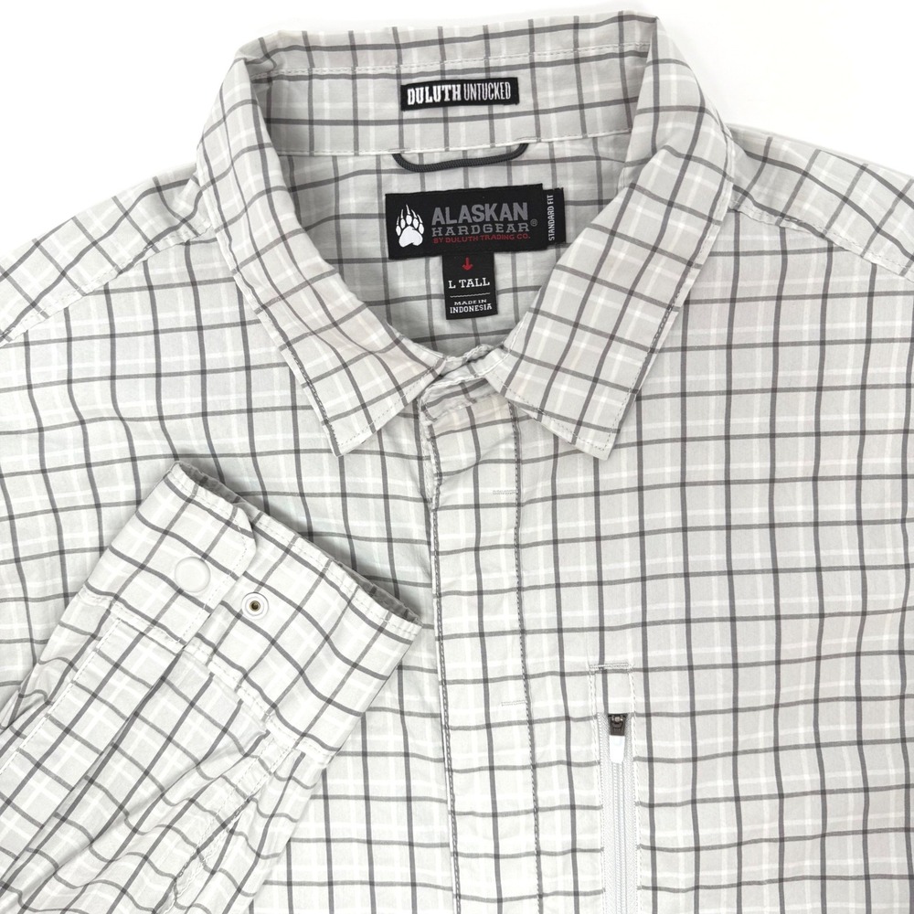 Alaskan Hardgear Duluth Trading Co Mens Large Tall Grid Button Down Shirt